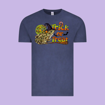 Trick Or Treat With Frog Vintage Tee Designed By Lillyallendesigns