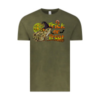 Vintage Olive Trick Or Treat With Frog Vintage Tee - LillyAllenDesigns