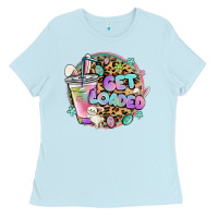 Baby Blue get loaded rabbit and easter Ladies Tee - MaliasSmallBusiness