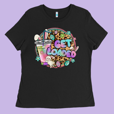 Get Loaded Rabbit And Easter Ladies Tee Designed By Maliassmallbusiness