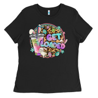 Black get loaded rabbit and easter Ladies Tee - MaliasSmallBusiness