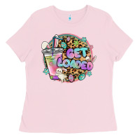 Bubblegum Pink get loaded rabbit and easter Ladies Tee - MaliasSmallBusiness
