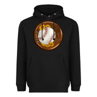 Black baseball with sunflower round earrings Heavyweight Hoodie - BundleAndBundleShop