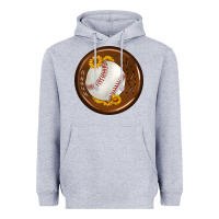 Heather Grey baseball with sunflower round earrings Heavyweight Hoodie - BundleAndBundleShop