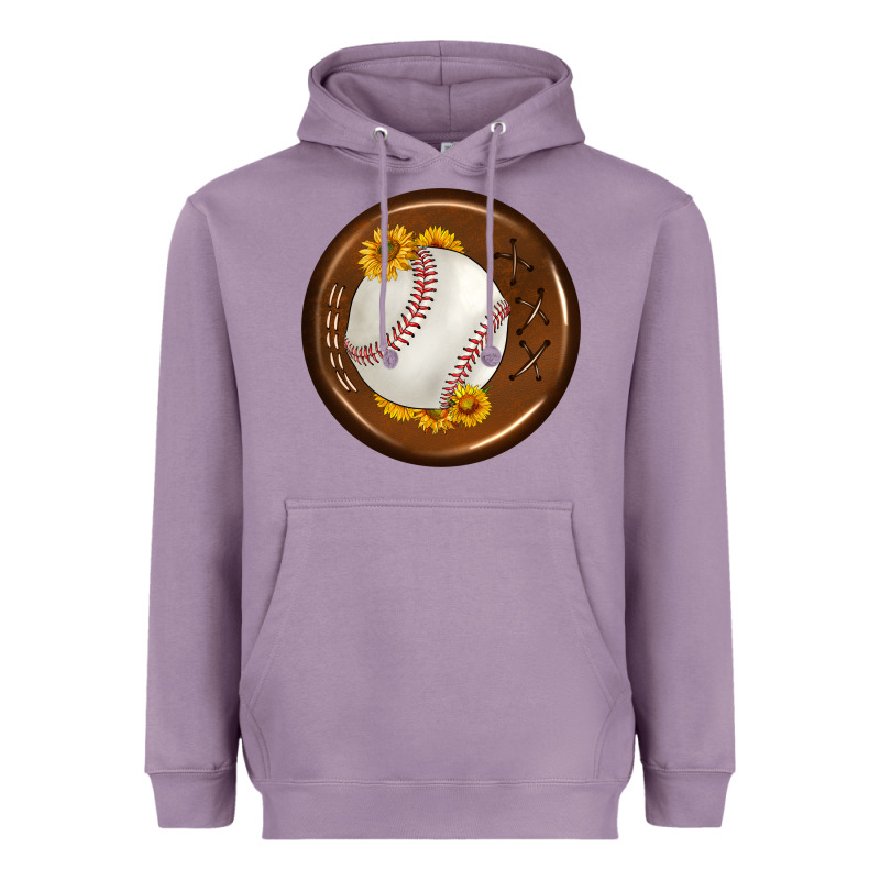 Baseball With Sunflower Round Earrings Heavyweight Hoodie by BundleAndBundleShop | Teevron