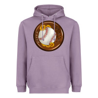 Lavender baseball with sunflower round earrings Heavyweight Hoodie - BundleAndBundleShop