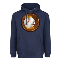 Navy baseball with sunflower round earrings Heavyweight Hoodie - BundleAndBundleShop