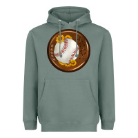 Sage baseball with sunflower round earrings Heavyweight Hoodie - BundleAndBundleShop