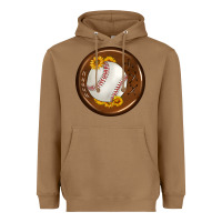 Toasted Coconut baseball with sunflower round earrings Heavyweight Hoodie - BundleAndBundleShop