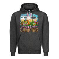 Charcoal Heather Happy Easter camping Zipper Hoodie - OliviaCreatesArt