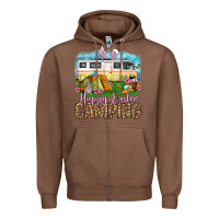 Chestnut Happy Easter camping Zipper Hoodie - OliviaCreatesArt