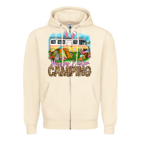 Sandshell Happy Easter camping Zipper Hoodie - OliviaCreatesArt