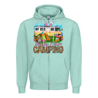 Seafoam Happy Easter camping Zipper Hoodie - OliviaCreatesArt