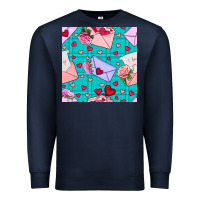 Navy valentines day love letter and envelope Premium Sweatshirt - BundleAndBundleShop