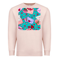 Pale Pink valentines day love letter and envelope Premium Sweatshirt - BundleAndBundleShop