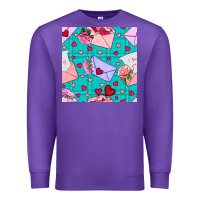 Purple valentines day love letter and envelope Premium Sweatshirt - BundleAndBundleShop