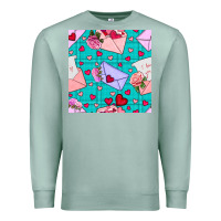 Seafoam valentines day love letter and envelope Premium Sweatshirt - BundleAndBundleShop