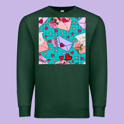Valentines Day Love Letter And Envelope Premium Sweatshirt Designed By Bundleandbundleshop