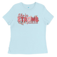 Baby Blue she is strong proverbs 31 25 Ladies Tee - MaliasSmallBusiness