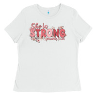 White she is strong proverbs 31 25 Ladies Tee - MaliasSmallBusiness