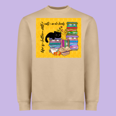 Life Is Better With Cats And Books Heavyweight Sweatshirt Designed By Tumblerdesignbyshophia