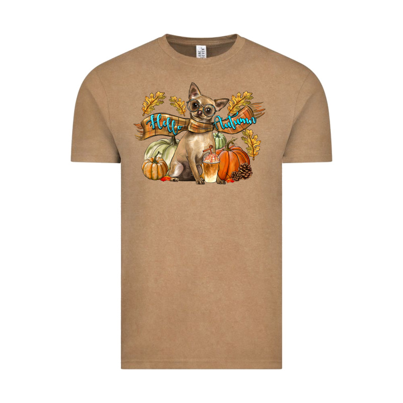 Hello Autumn With Chihuahua Dog Vintage Tee by LillyAllenDesigns | Teevron
