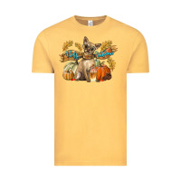 Vintage Mustard Hello Autumn With Chihuahua Dog Vintage Tee - LillyAllenDesigns
