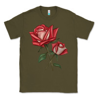 Army Green Love Rose Classic Tee - LillyAllenDesigns