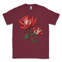 Burgundy Love Rose Classic Tee - LillyAllenDesigns