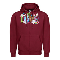 Burgundy Love Nurse Easter Zipper Hoodie - OliviaCreatesArt