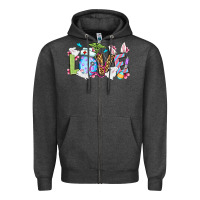 Charcoal Heather Love Nurse Easter Zipper Hoodie - OliviaCreatesArt