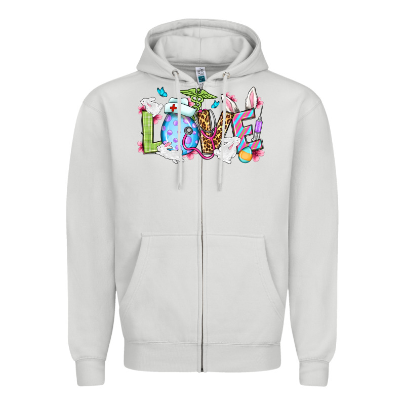 Love Nurse Easter Zipper Hoodie by OliviaCreatesArt | Teevron