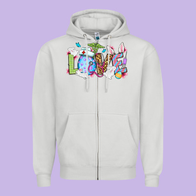 Love Nurse Easter Zipper Hoodie Designed By Oliviacreatesart