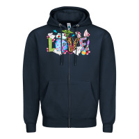 Navy Love Nurse Easter Zipper Hoodie - OliviaCreatesArt