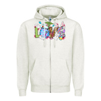 Oatmeal Heather Love Nurse Easter Zipper Hoodie - OliviaCreatesArt