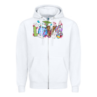 White Love Nurse Easter Zipper Hoodie - OliviaCreatesArt