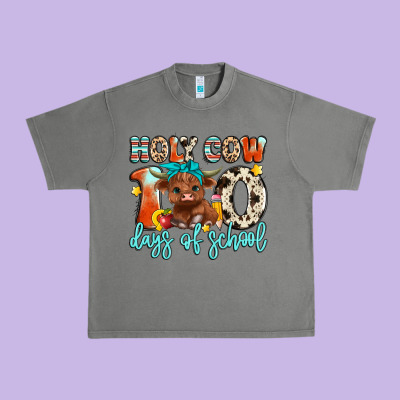 Holy Cow 100 Days Of School Urban Heavy Tee Designed By Artiststas