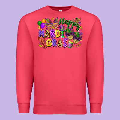 Happy Mardi Gras Premium Sweatshirt Designed By Fadigitalartstudio