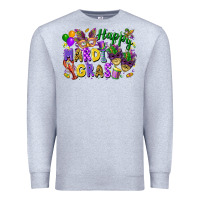 Heather Grey happy mardi gras Premium Sweatshirt - FaDigitalArtStudio