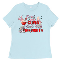 Baby Blue even cupid need a margarita Ladies Tee - MaliasSmallBusiness