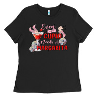 Black even cupid need a margarita Ladies Tee - MaliasSmallBusiness