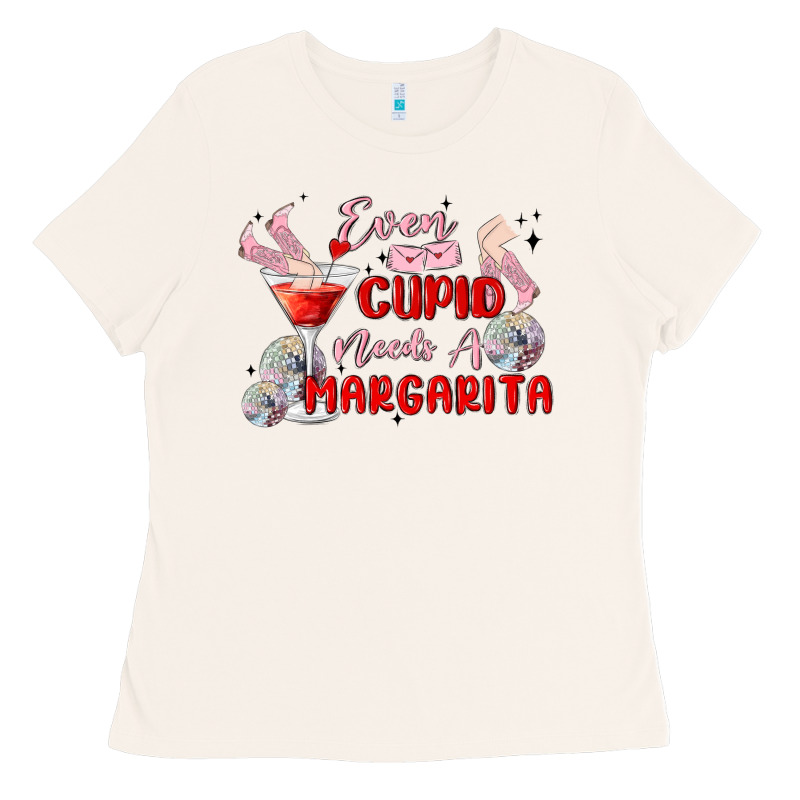 Even Cupid Need A Margarita Ladies Tee by MaliasSmallBusiness | Teevron