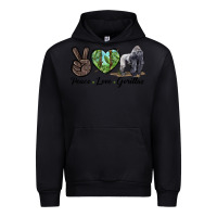 Black Peace Love Gorillas Urban Hoodie - LillyAllenDesigns