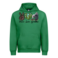 Emerald Peace Love Gorillas Urban Hoodie - LillyAllenDesigns
