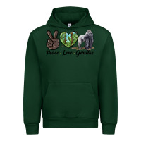 Forest Green Peace Love Gorillas Urban Hoodie - LillyAllenDesigns