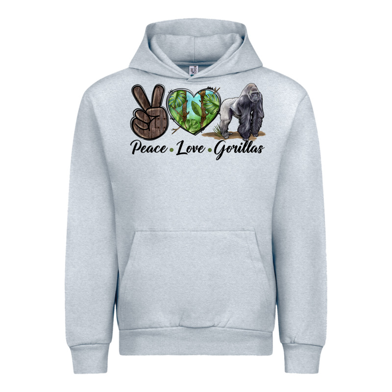 Peace Love Gorillas Urban Hoodie by LillyAllenDesigns | Teevron
