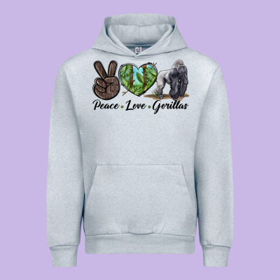 Peace Love Gorillas Urban Hoodie Designed By Lillyallendesigns