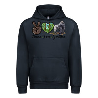Navy Peace Love Gorillas Urban Hoodie - LillyAllenDesigns