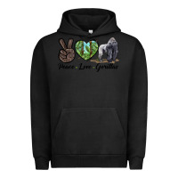Pigment Black Peace Love Gorillas Urban Hoodie - LillyAllenDesigns