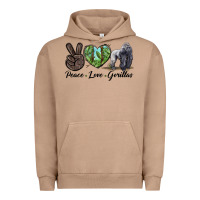 Pigment Burro Peace Love Gorillas Urban Hoodie - LillyAllenDesigns